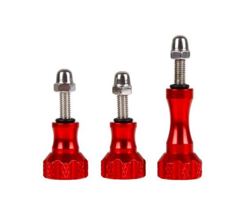 Aluminum Alloy Thumb Screw for DJI OSMO Action / GoPro - RED - 3pcs