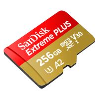 SanDisk Extreme PLUS microSDXC 256GB + SD Adapter A2 C10 V30 UHS-I U3 (1)