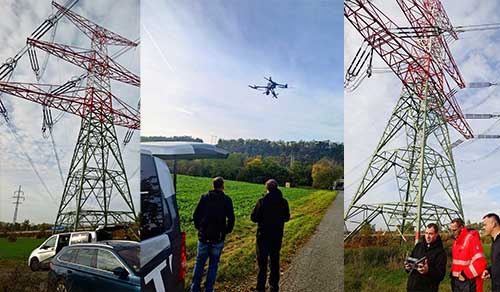 Vedení přenosové soustavy pod dohledem dronových senzorů, a to na extrémně dlouhé vzdáleno Vedení přenosové soustavy pod dohledem dronových senzorů, a to na extrémně dlouhé vzdáleno